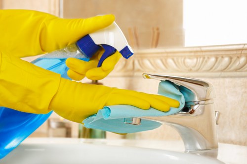 Kitchen and bathroom domestic cleaning in a Stockwell property