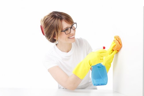 Local cleaners working in a Stockwell apartment building